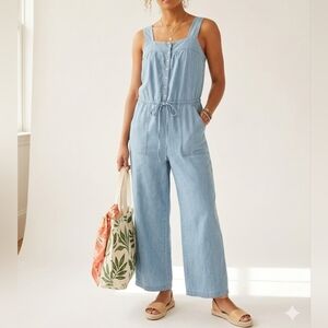 Old Navy Chambray Jumpsuit Wide Leg Size XS Summer